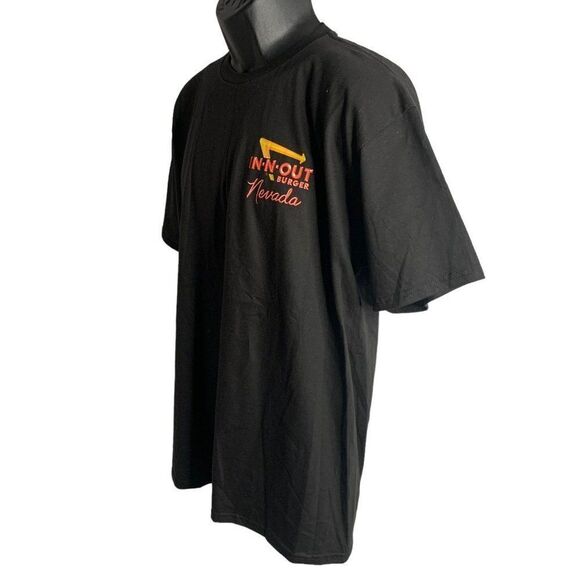 In N Out Burger Crewneck T Shirt L Black Hot Rod Graphic Short Sleeve Nevada - Picture 6 of 8